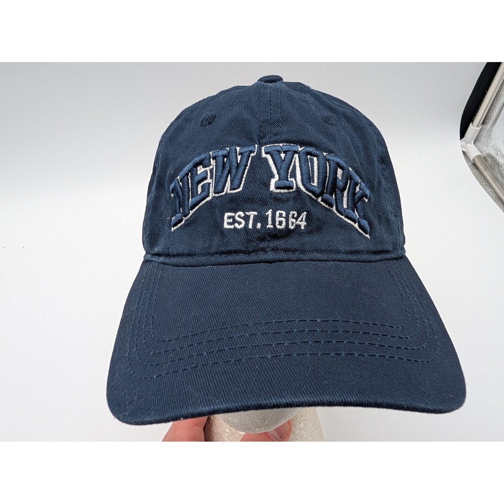 Torkia Apparel New York Est 1664 Navy Blue Cotton Adjustable Baseball Cap Hat
